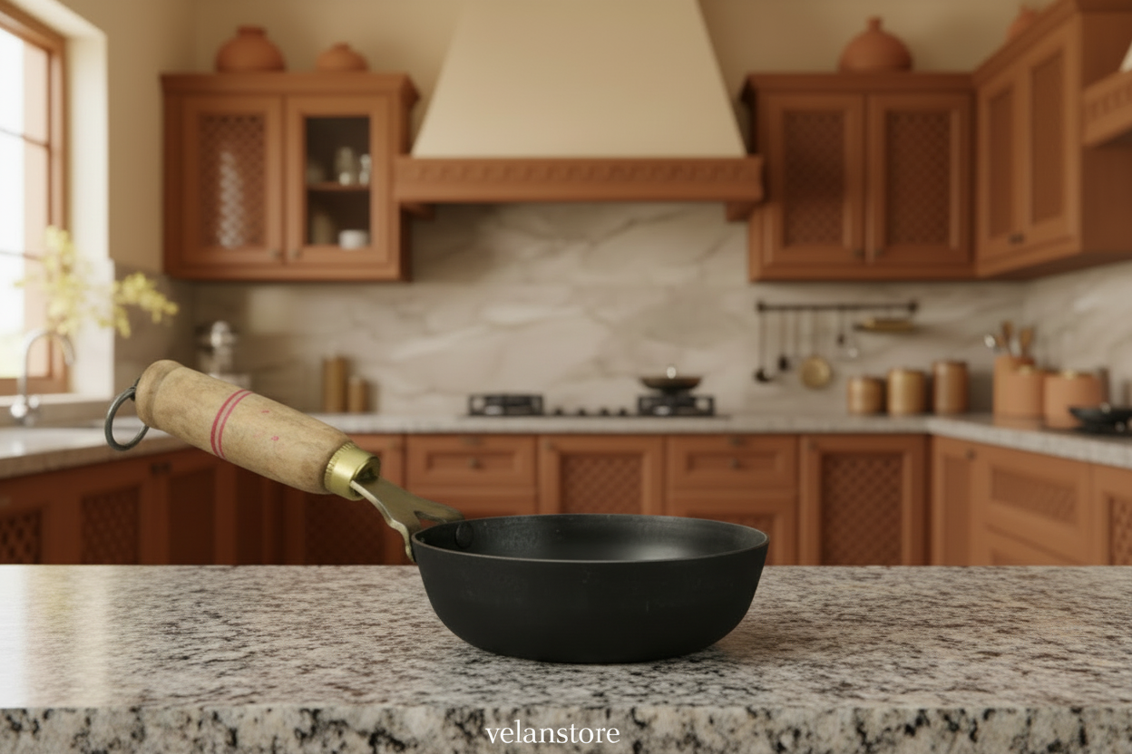 Pure Iron Tadka Pan/Thalipu Karandi (5" Inches)-1
