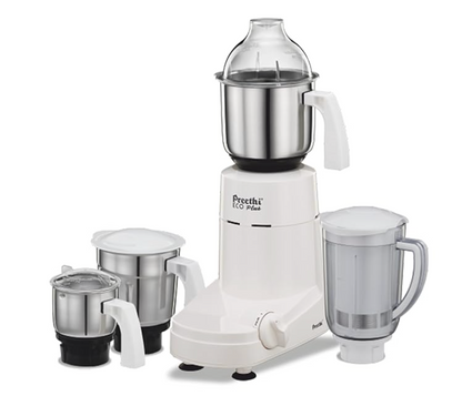 Preethi Eco Plus MG 157 mixer grinder, 750 watt, 4 jars includes Super Extractor juicer Jar , White