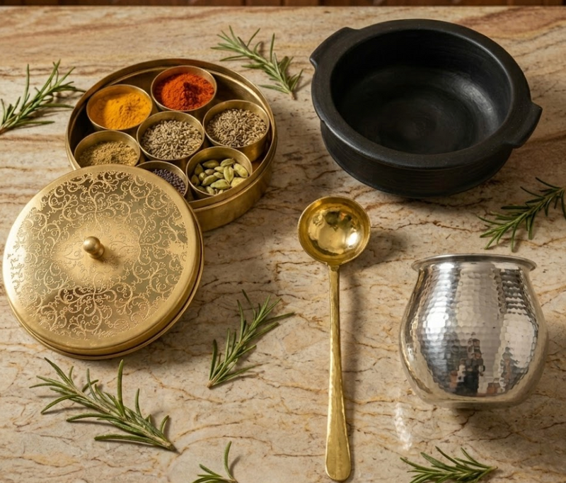 Traditional Rasam Making Combo Set with EEYA PATHIRAM-6