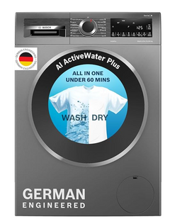 Bosch 10.5/6 KG Inverter Fully Automatic Front Load Washer Dryer (2023 Model, WNA2E4U1IN, 1400 RPM, 14 Wash Programs, LED touch display, Wash & Dry in 60 Mins, Cast Iron Grey)-2