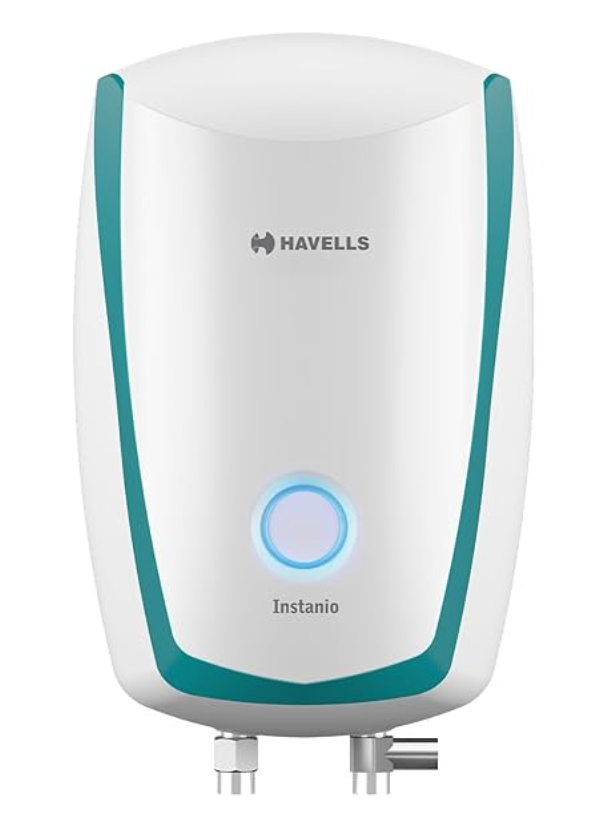 Havells Instanio 3L Instant Water Heater(Geyser)| Temp. Sensing LED Indicator| Rust & Shock Proof Body| ISI Marked|Warranty: 5 year on Inner Tank| High Rise Compatible (White Blue)-1
