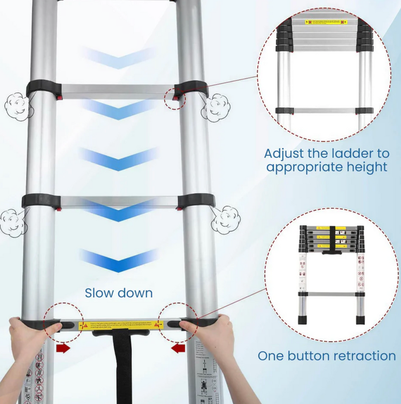 Telescopic Ladder 6.5 ft/7 Steps LD2014-3