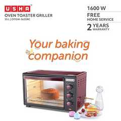 Usha 3635RC 35L Oven Toaster Grill with Rotisserie and Convection for 360 degree even cooking, 1600-2