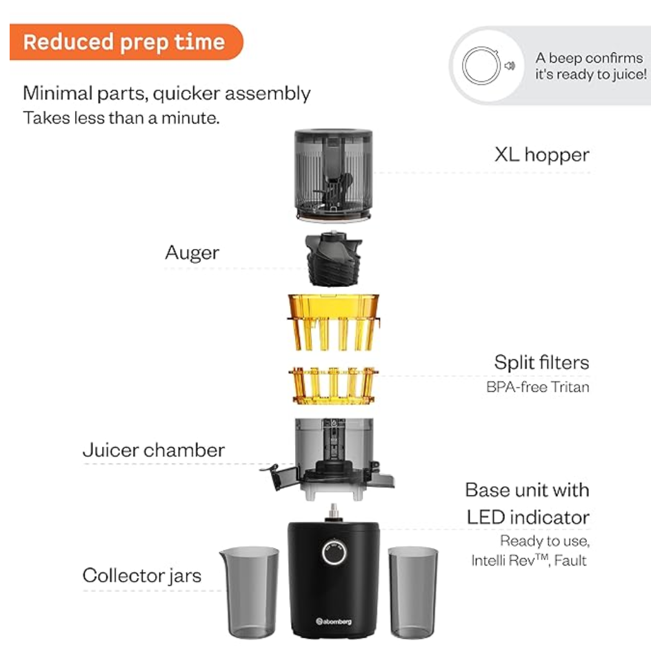 Atomberg Althea Cold Press Juicer | High Nutrition | Easy Assembly & Cleaning | Intelligent Auto Reverse | Advanced Safety Features | Ideal for Fruit, Veggie Juices & Nut Milks-3