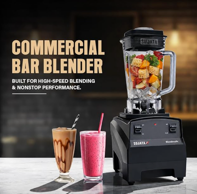 Sujata BLENDMATIC 1000W Commercial Juicer Mixer Grinder | 1750 ml BPA Free Unbreakable Jar | Overload Protection | Commercial Heavy Duty Blender, Powerfull & High Speed Motor | Black-3
