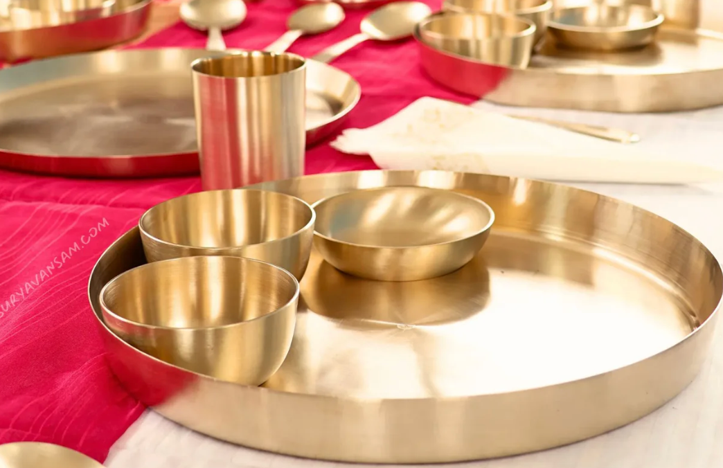 Royal 50-Piece Pure Kansa Bronze Dinner Set-2