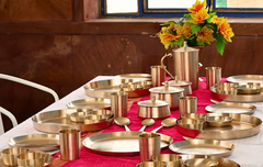 Royal Dinner set of 56 Pcs Purely Kansa Dinner set Perfect For Family Festival-2