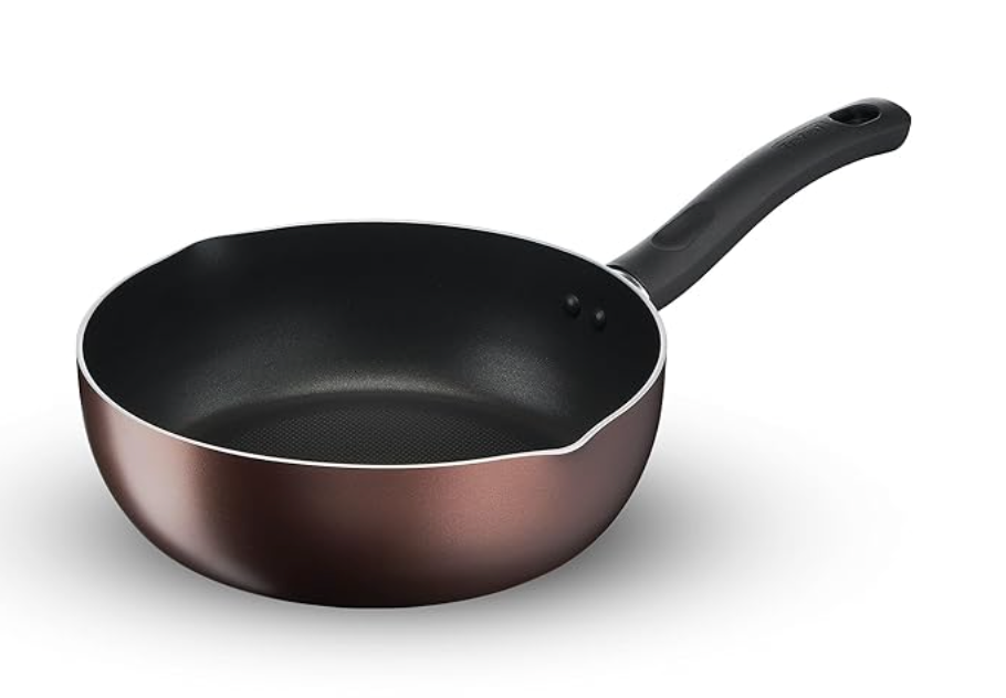 Tefal Day by Day Non-Stick Deep Frypan/Thermo-Spot Technology/PFOA Free, Titanium Non-Stick Coating / 24 cm/Superior Induction Base/Suitable for All Hob Type/Brown / 2 Years of Warranty-1