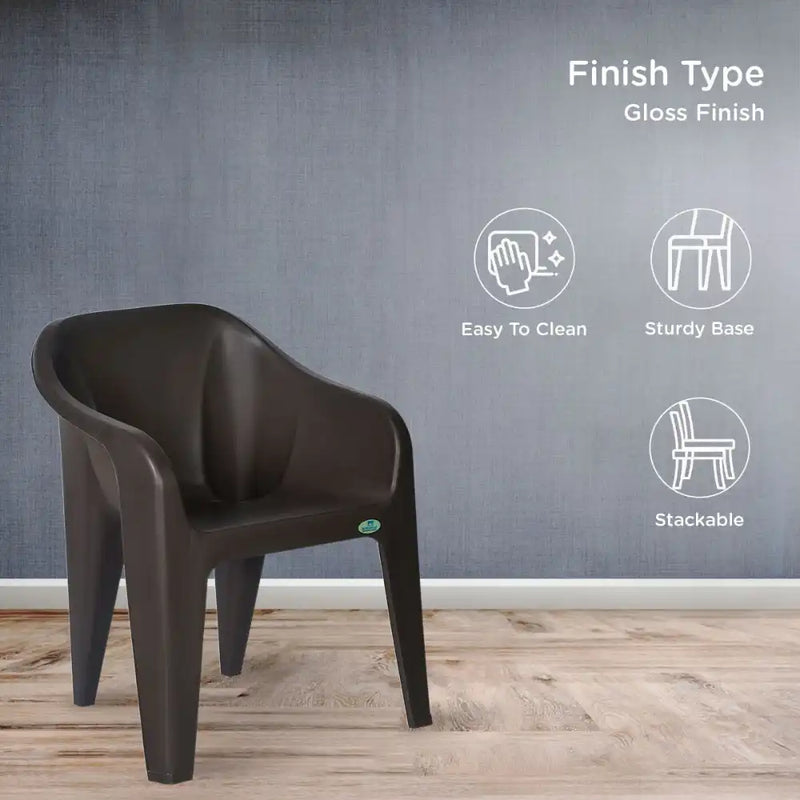 Nilkamal Eeezy Go Plastic Armchair (Season Rust Brown)