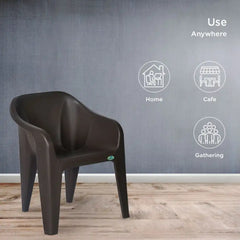 Nilkamal Eeezy Go Plastic Armchair (Season Rust Brown)