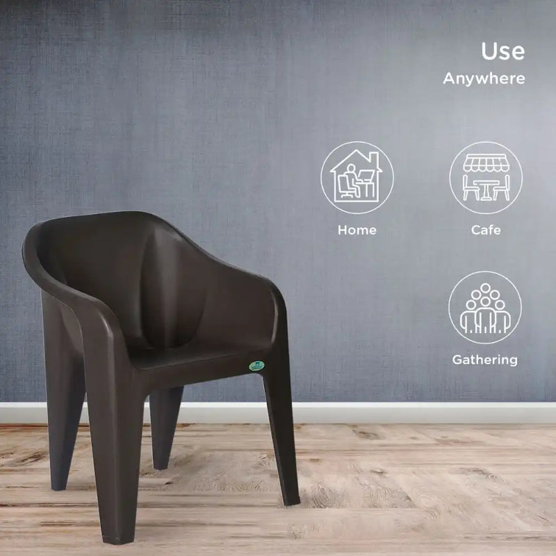 Nilkamal Eeezy Go Plastic Armchair (Season Rust Brown)