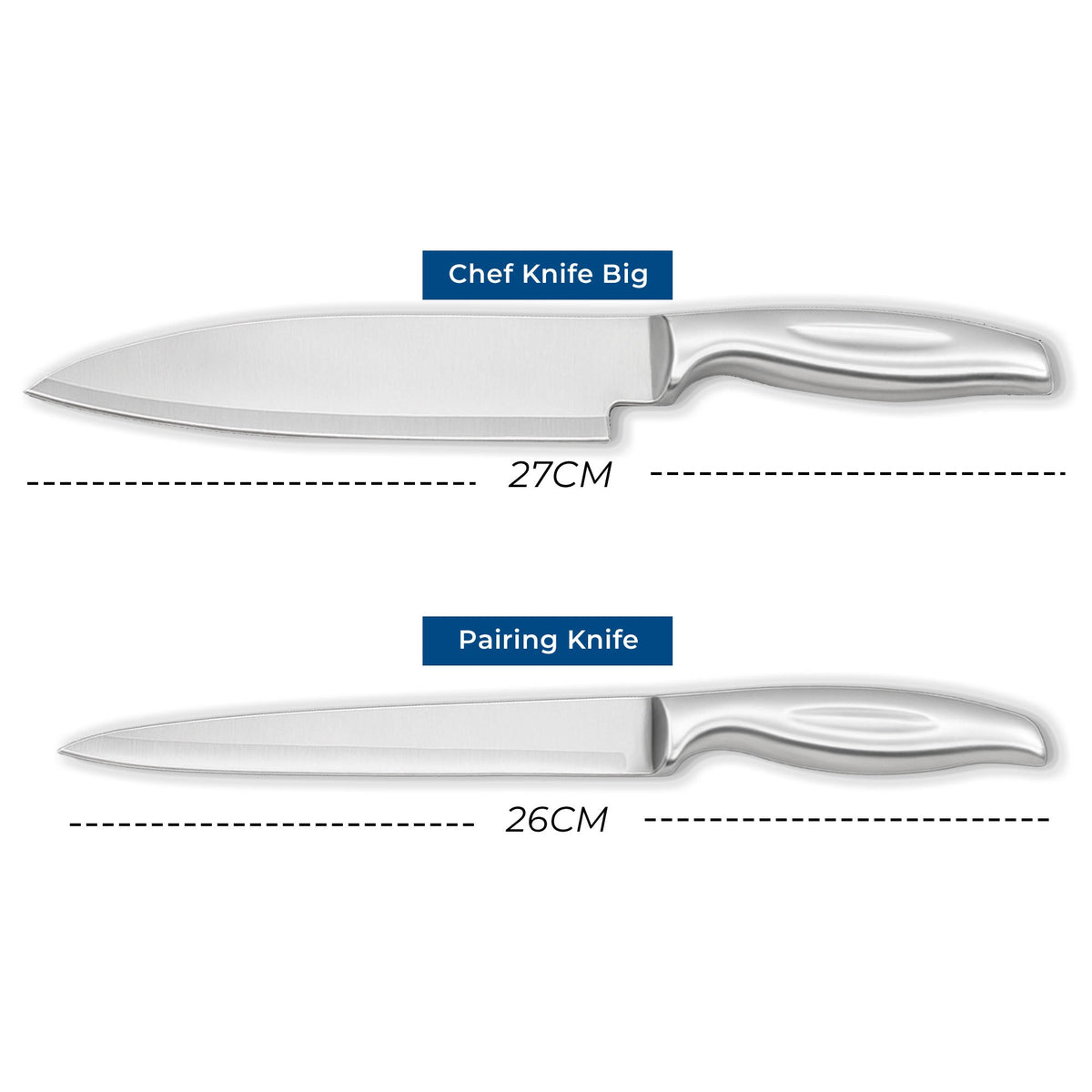 Stainless Steel Kitchen Knife Set - Pack of 2