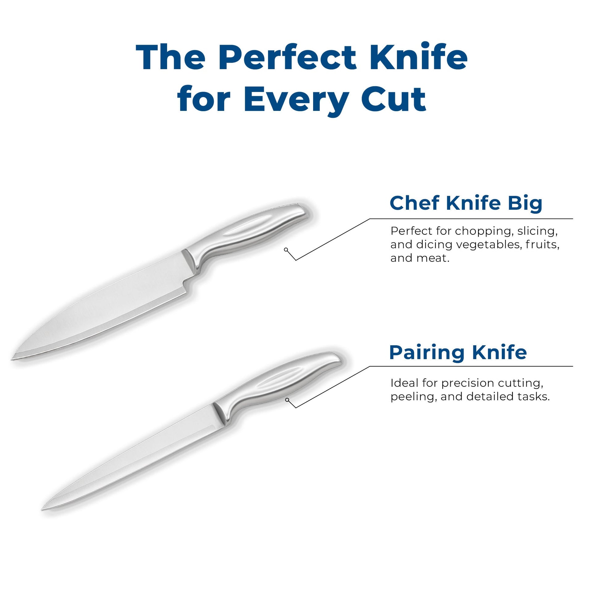 Stainless Steel Kitchen Knife Set - Pack of 3