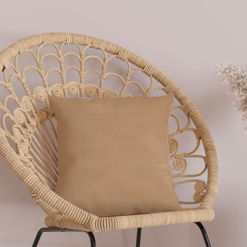Cream Outdoor Fabric Pillow Plain Shade 01