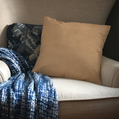 Cream Outdoor Fabric Pillow Plain Shade 01