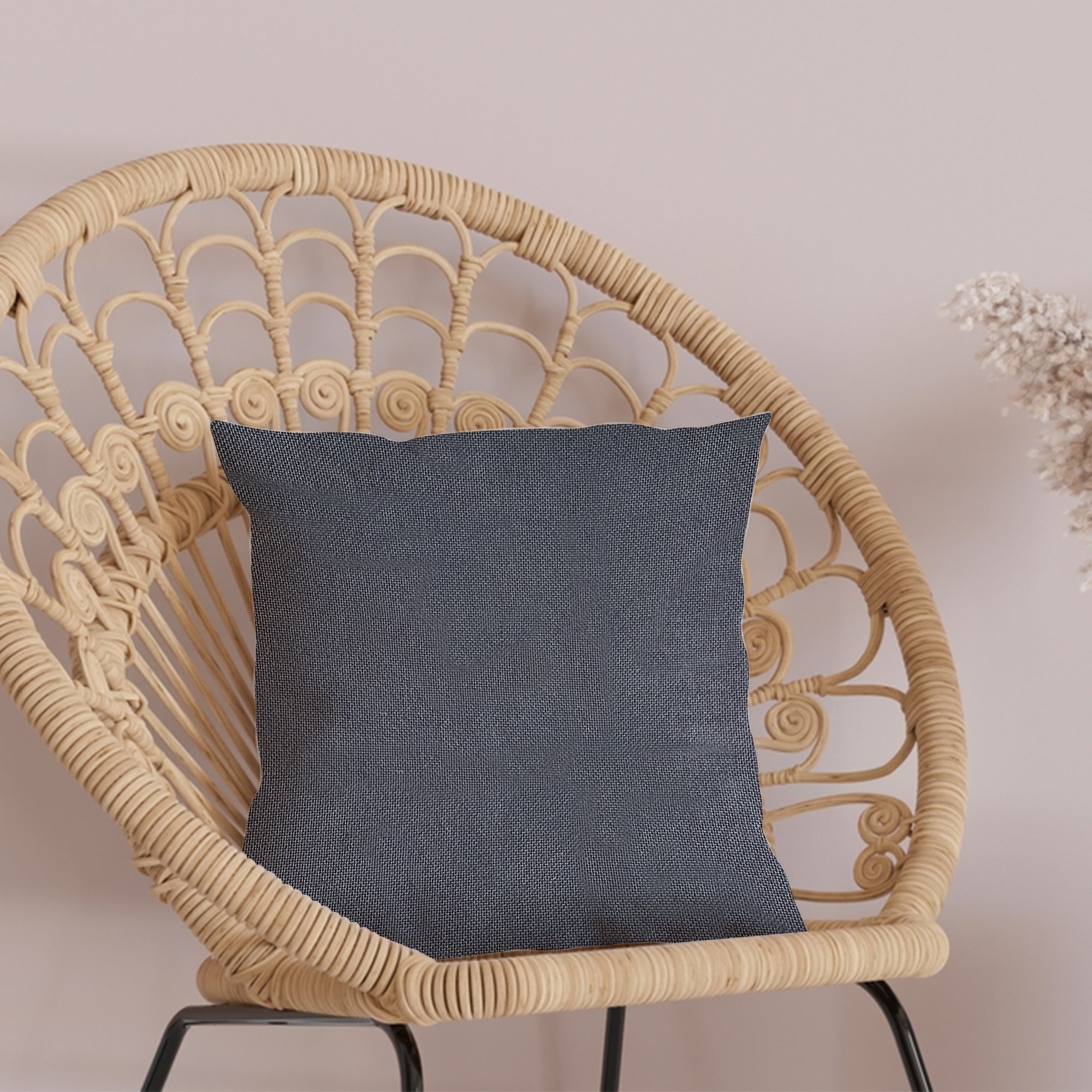 Grey Outdoor Fabric Pillow Plain Shade 06
