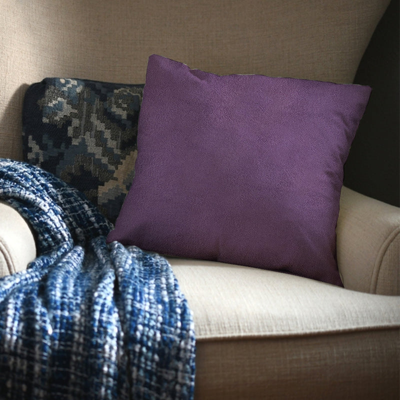 Purple Outdoor Fabric Pillow Plain Shade 07