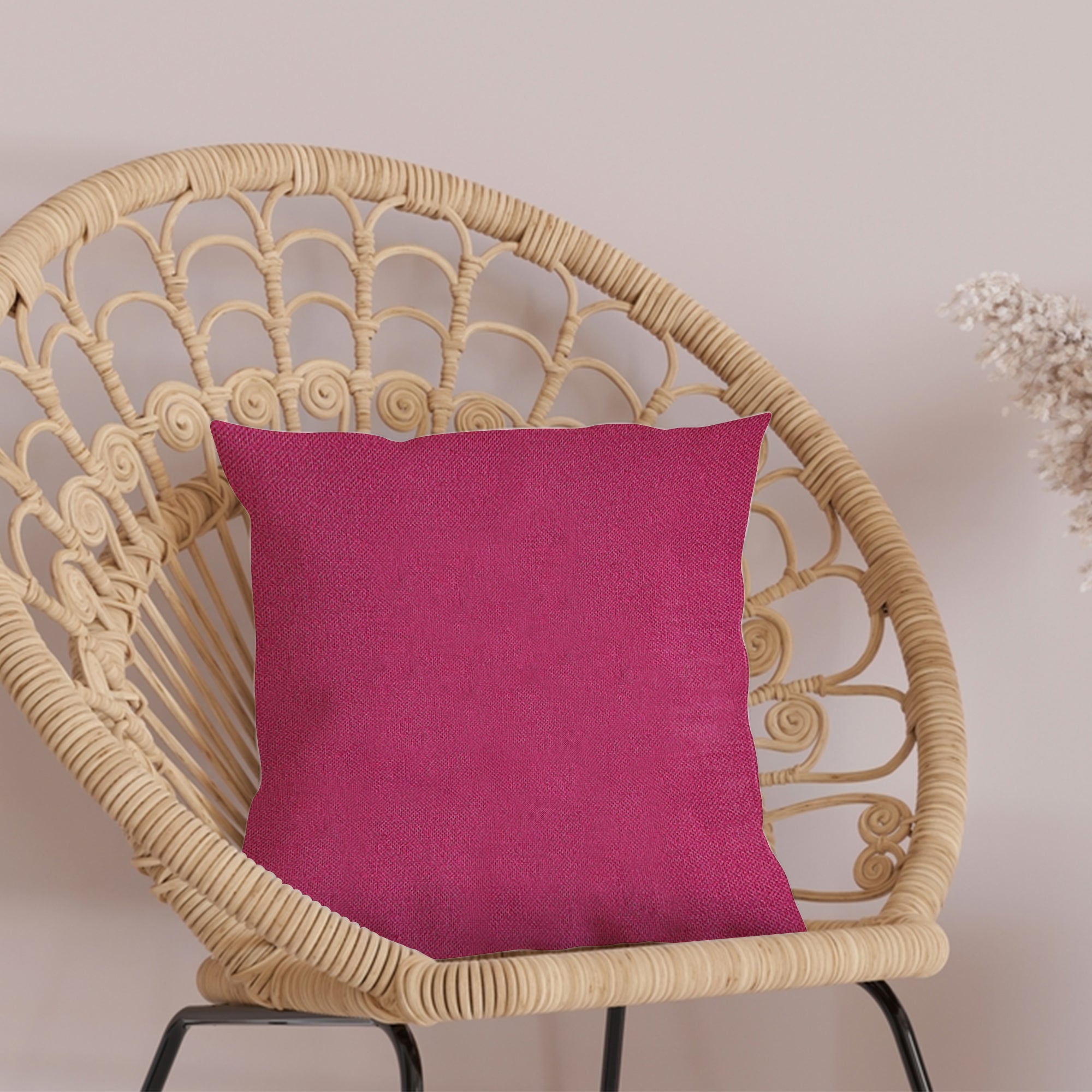 Pink Outdoor Fabric Pillow Plain Shade 08