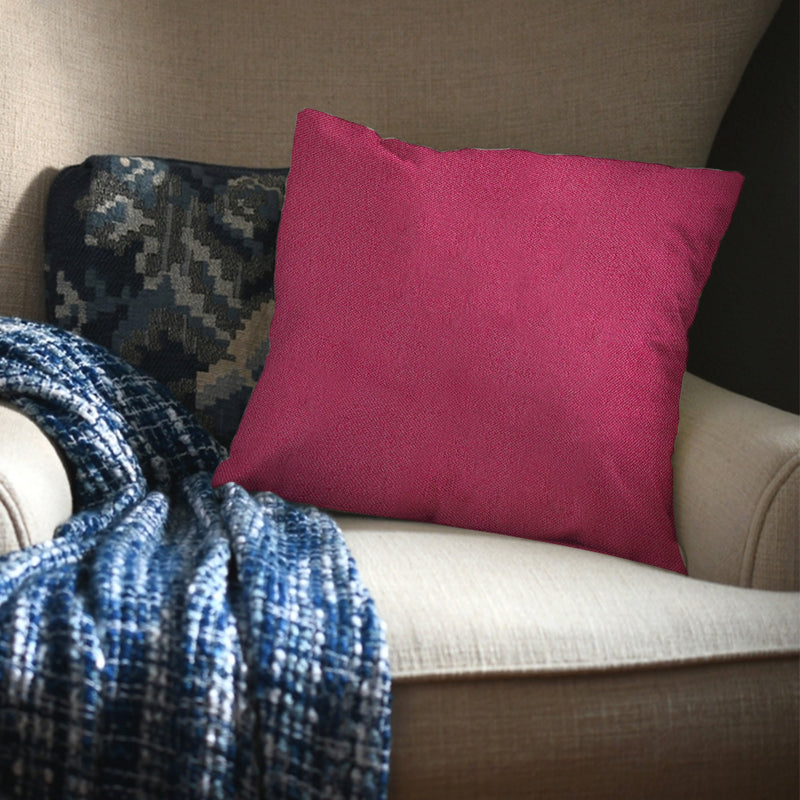 Pink Outdoor Fabric Pillow Plain Shade 08