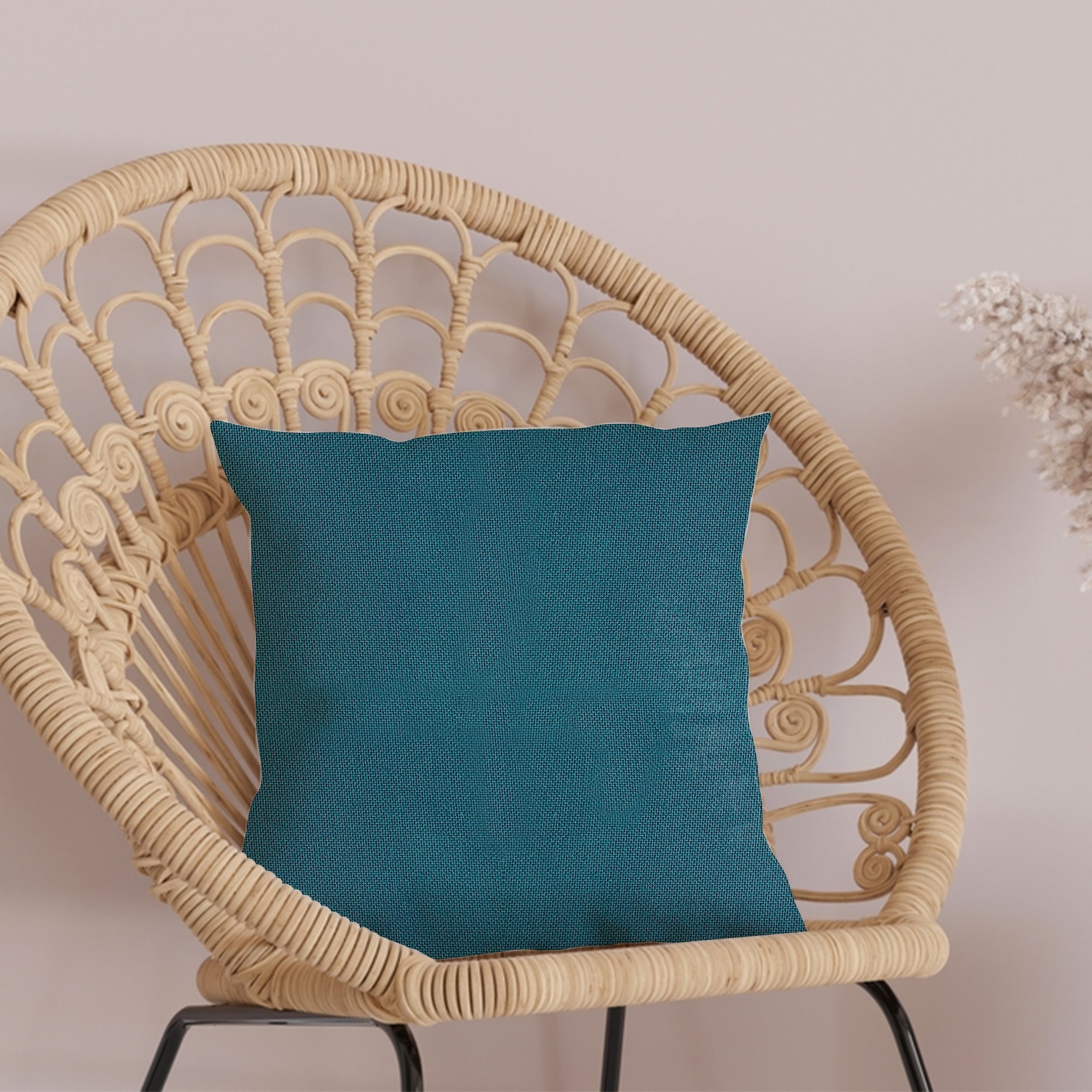 Green Outdoor Fabric Pillow Plain Shade 09