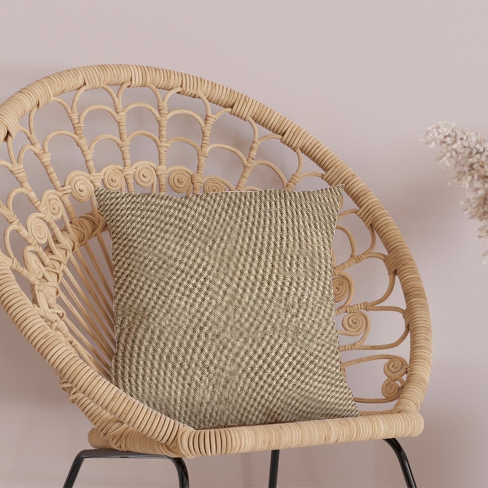 Cream Outdoor Fabric Pillow Plain Shade 10