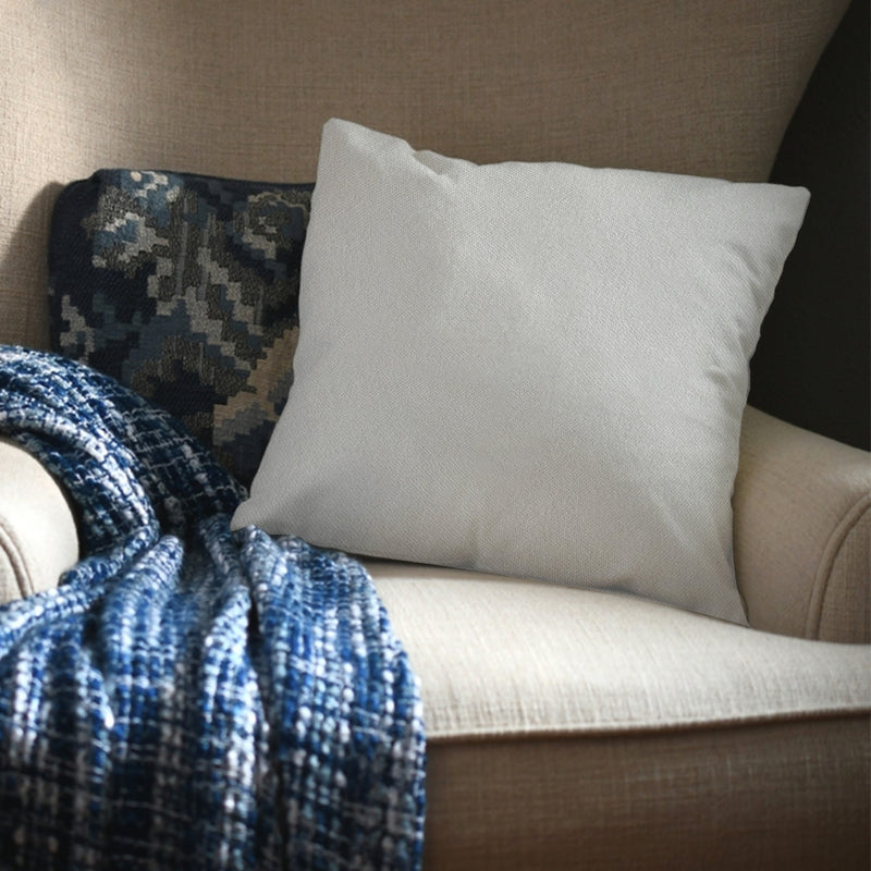 White Outdoor Fabric Pillow Plain Shade 11