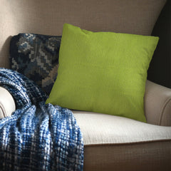 Green Outdoor Fabric Pillow Plain Shade 12