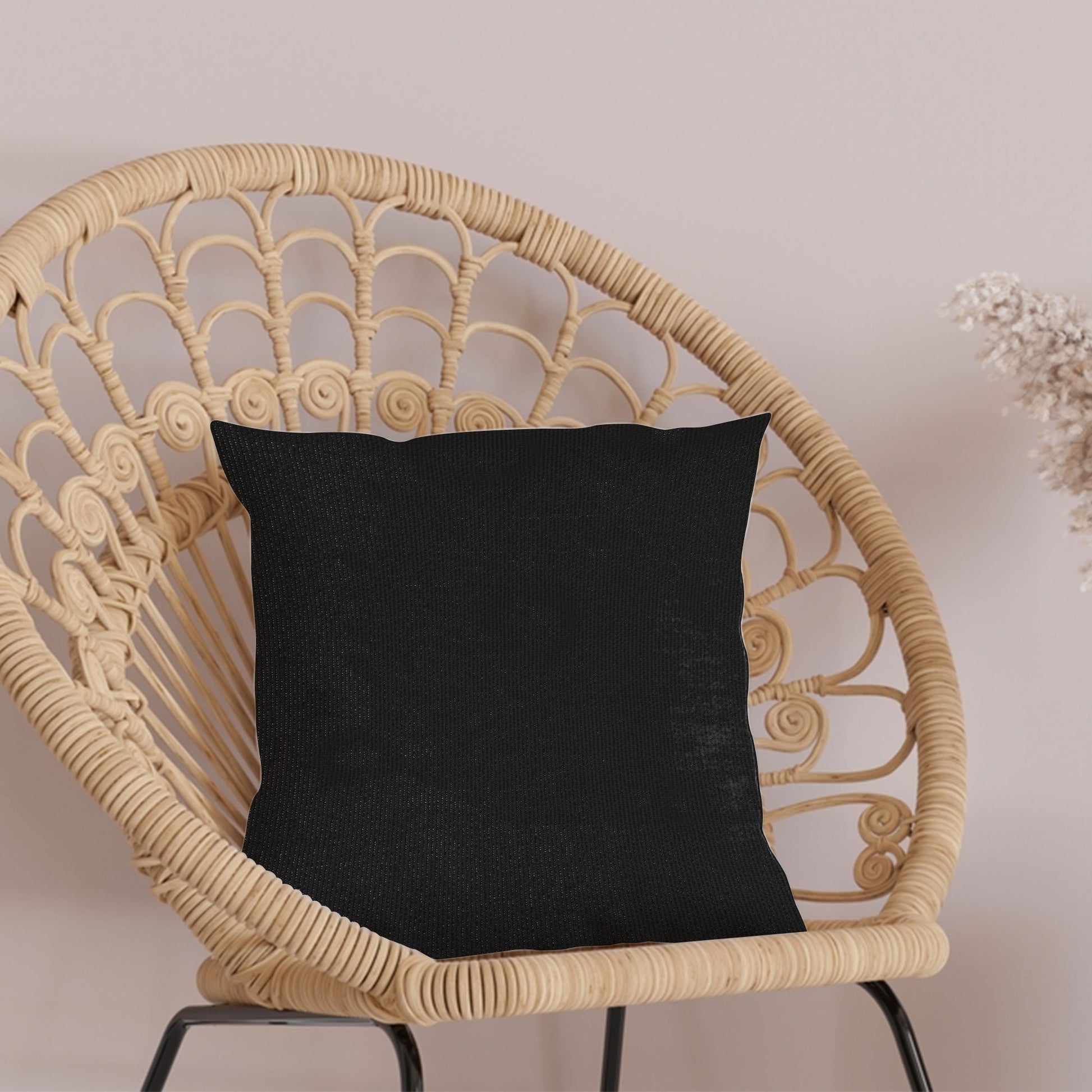 Black Outdoor Fabric Pillow Plain Shade 13