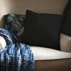 Black Outdoor Fabric Pillow Plain Shade 13