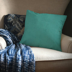 Green Outdoor Fabric Pillow Plain Shade 15