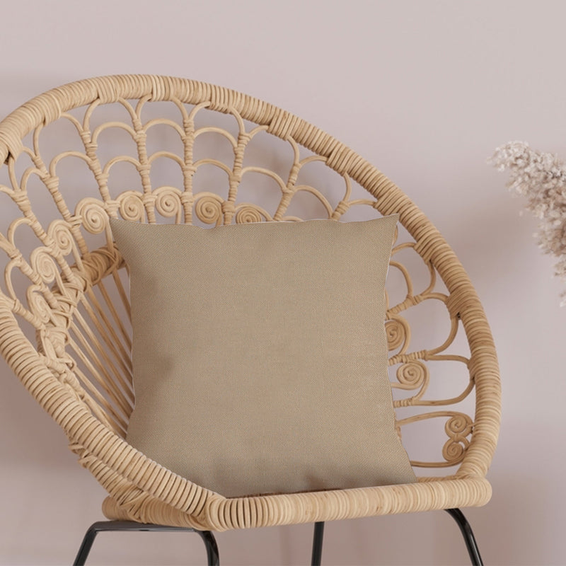 Cream Outdoor Fabric Pillow Plain Shade 16