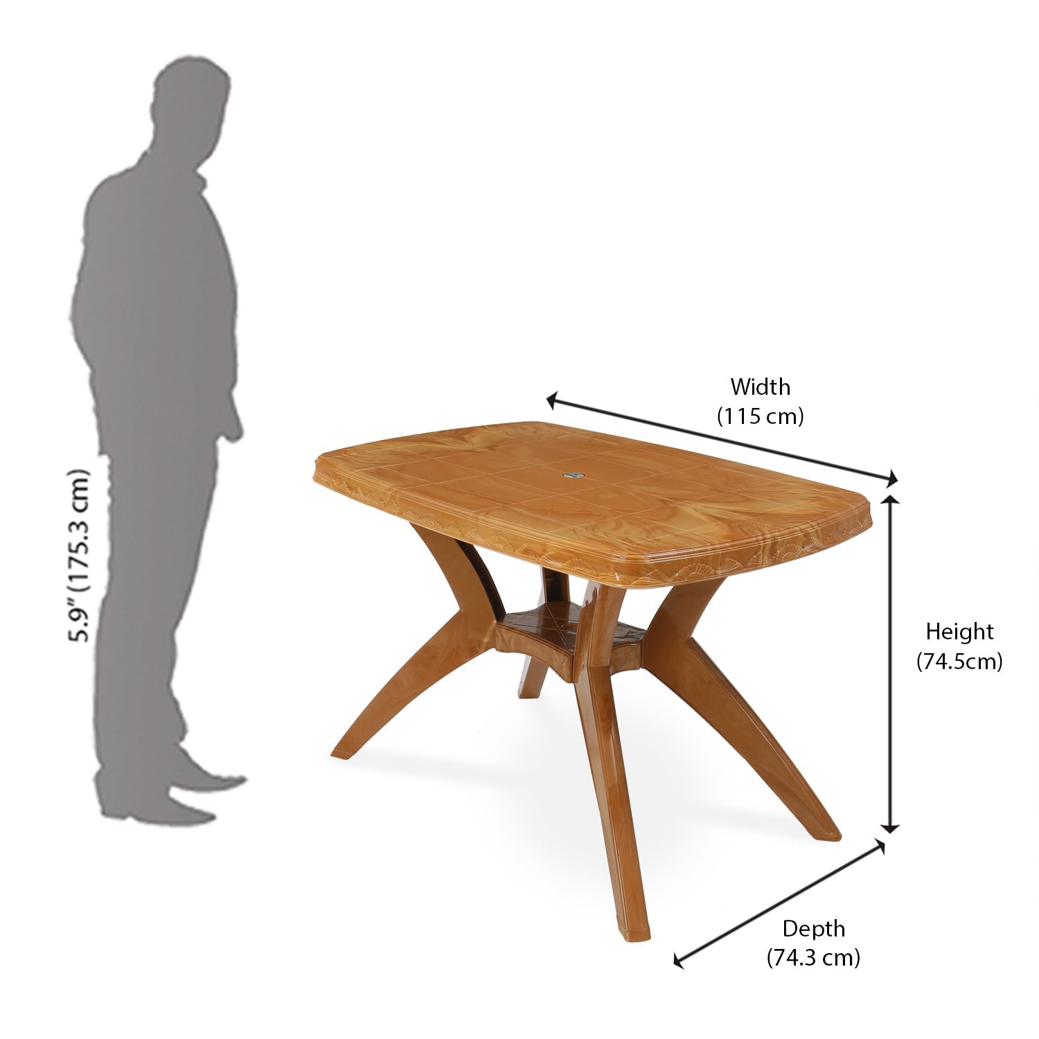 Nilkamal Shahenshah Kross Legged Table (Pear Wood)