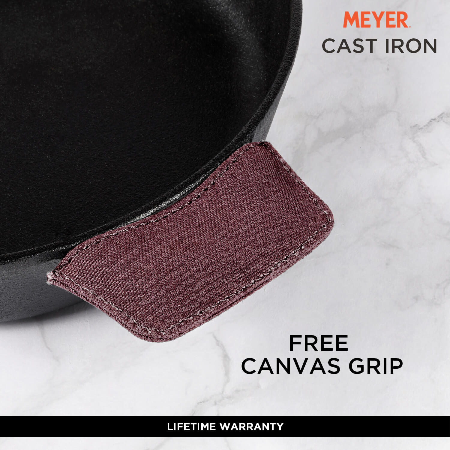 Meyer Pre Seasoned Cast Iron 2 Piece cookware Set 24cm Skillet + 28cm Flat Dosa tawa