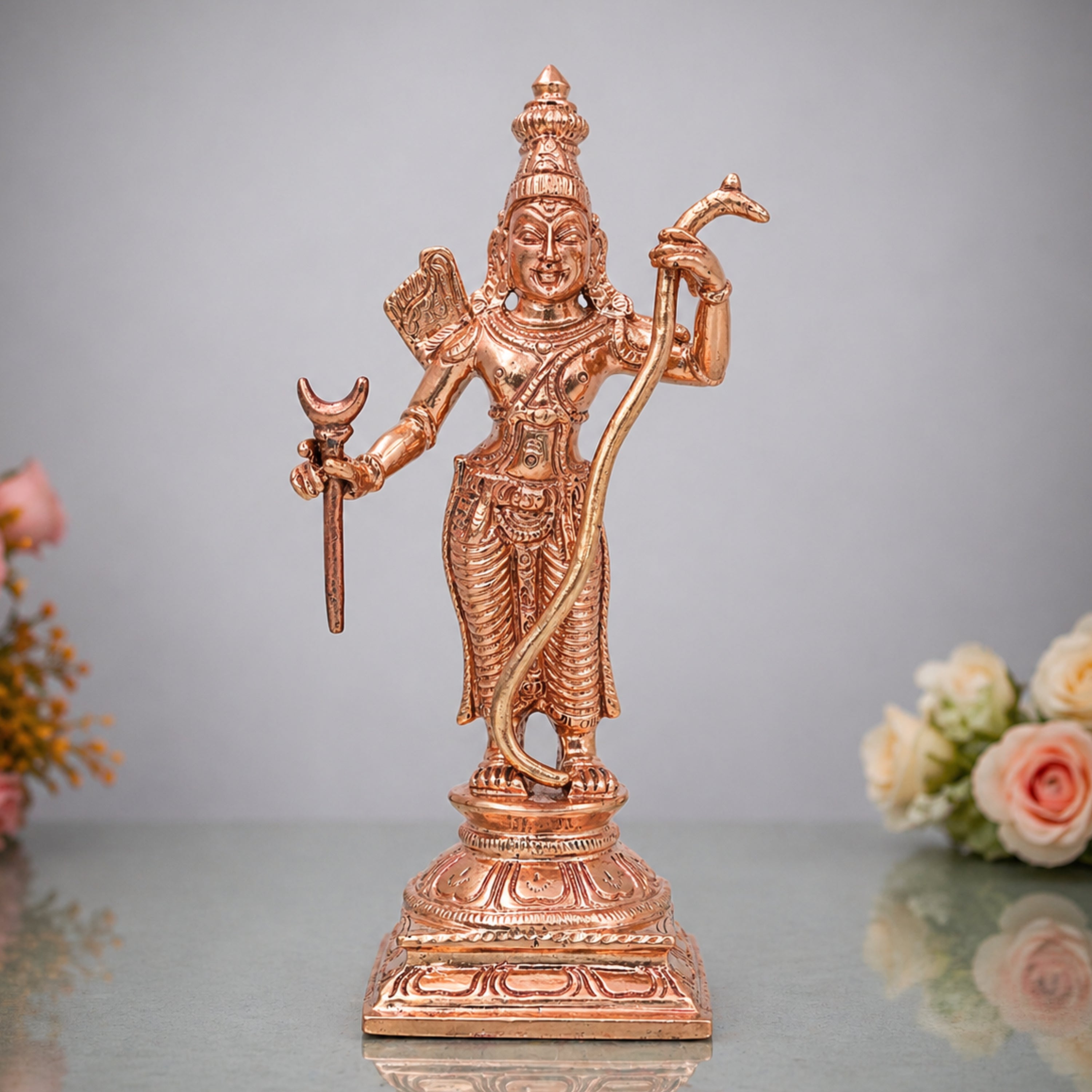 Bronze Rama Idol, Shri Ram Sri Ramachandra Raghunath Kodanda Rama Murti, Siya Ram Maryada Purushottam Ram Vigraha Statue, Gold, 6.5 Inch, 1 Piece