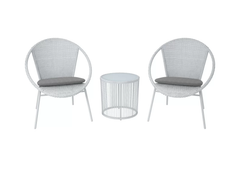 Loving Outdoor Patio Seating Set 2 Chairs and 1 Table Set (White)
