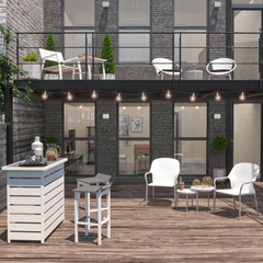 Loving Outdoor Patio Seating Set 2 Chairs and 1 Table Set (White)