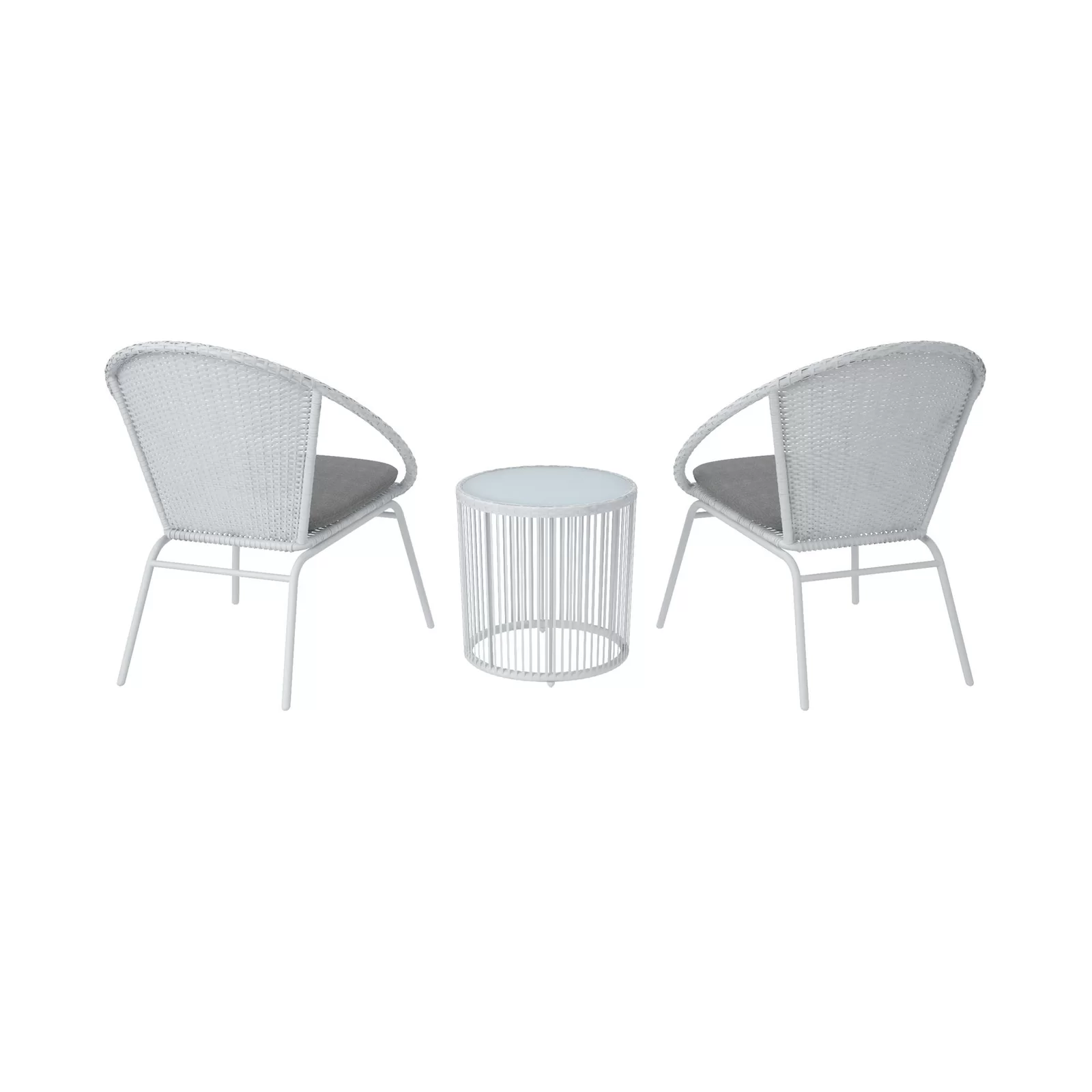 Loving Outdoor Patio Seating Set 2 Chairs and 1 Table Set (White)