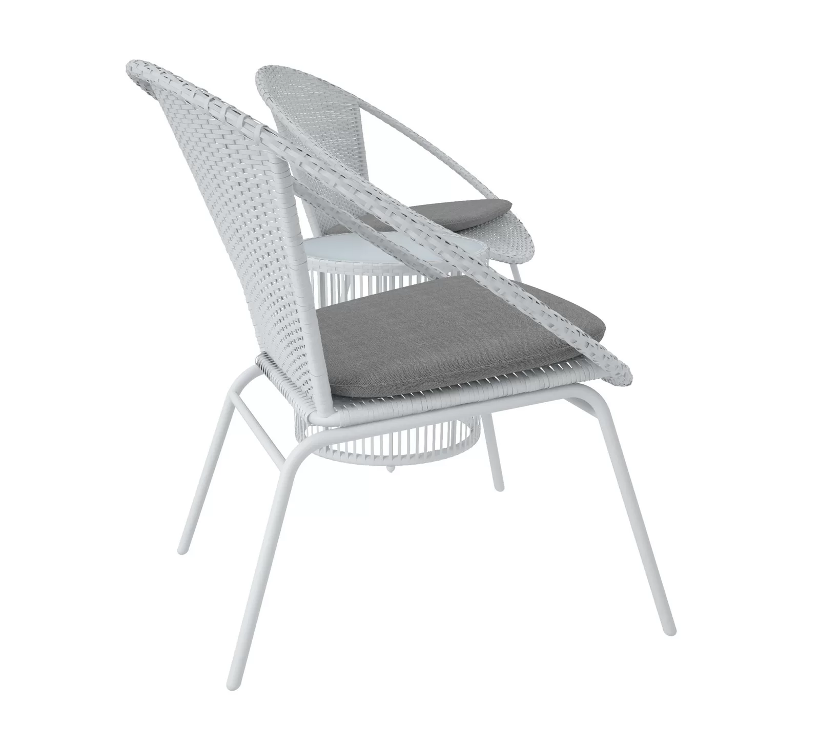 Loving Outdoor Patio Seating Set 2 Chairs and 1 Table Set (White)