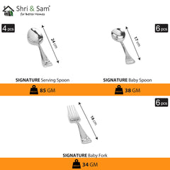 Stainless Steel 58 PCS Dinner Set (6 People) Signature Lite