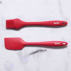 Meyer Silicone Accessories 3 pcs set - (Spatula + Turner + Brush ), Red