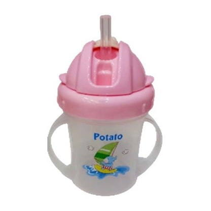 Baby Shopiieee 150ml Anti Spill, Interchangeable Sipper / Sippy Cup with Soft Silicone Straw BPA Free, 6m+  (Blue)