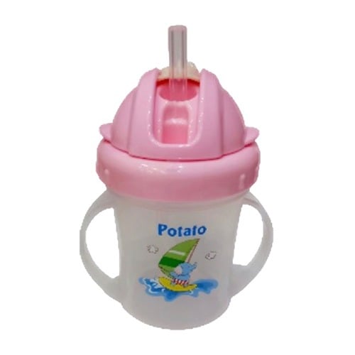 Baby Shopiieee 150ml Anti Spill, Interchangeable Sipper / Sippy Cup with Soft Silicone Straw BPA Free, 6m+  (Blue)