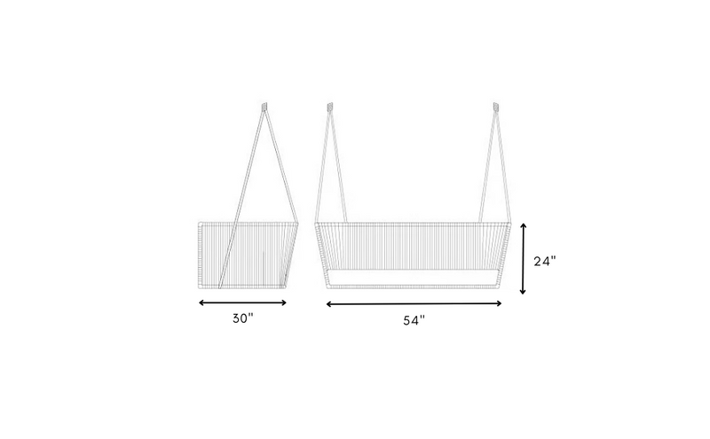 Jill Double Seater Hanging Swing Without Stand For Balcony , Garden Swing (Light Grey) Braided & Rope