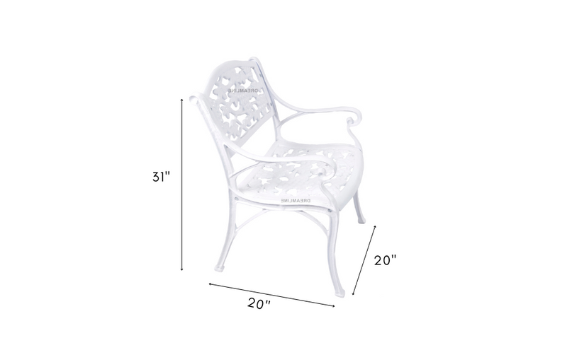 Lenz Cast Aluminium Garden Patio Seating 2 Chair and 1 Table Set