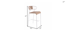 Boivin Outdoor Patio Bar Chair 2 Chairs set For Balcony (White + Light Brown)