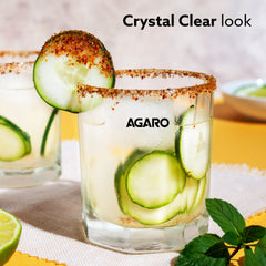 AGARO Elegant Octagonal Glass 200ml set of 6, Juice and Water Drinking Glass Transparent