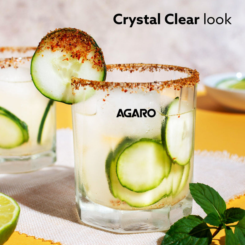AGARO Elegant Octagonal Glass 200ml set of 6, Juice and Water Drinking Glass Transparent