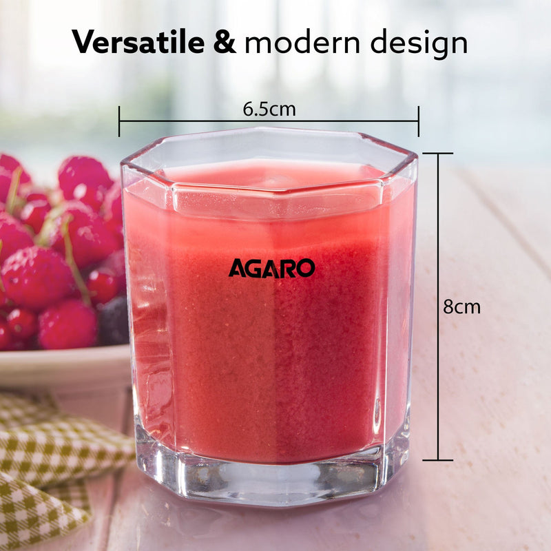 AGARO Elegant Octagonal Glass 200ml set of 6, Juice and Water Drinking Glass Transparent