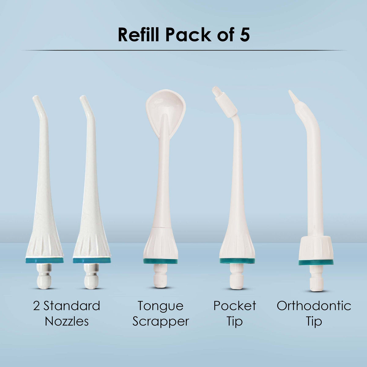 AGARO Oral Irrigator Nozzle Tip Ultra & Ultra Plus 5Pcs,White