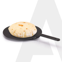 AGARO Royal Pre Seasoned Cast Iron Tawa, 26 CM Diameter, No Chemical Coating, Long Rigid Handle, Fast Heating, Heavy Wei